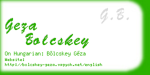 geza bolcskey business card