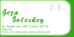 geza bolcskey business card